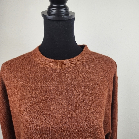 Dockers Classic Crewneck Knit Sweater Men's Size L Burnt Orange Pullover Preppy - Picture 6 of 10